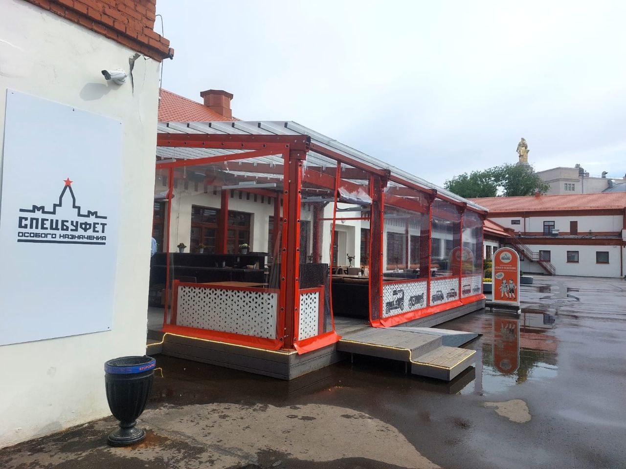 ПВХ шторы для летней террасы кафе в Богородицке